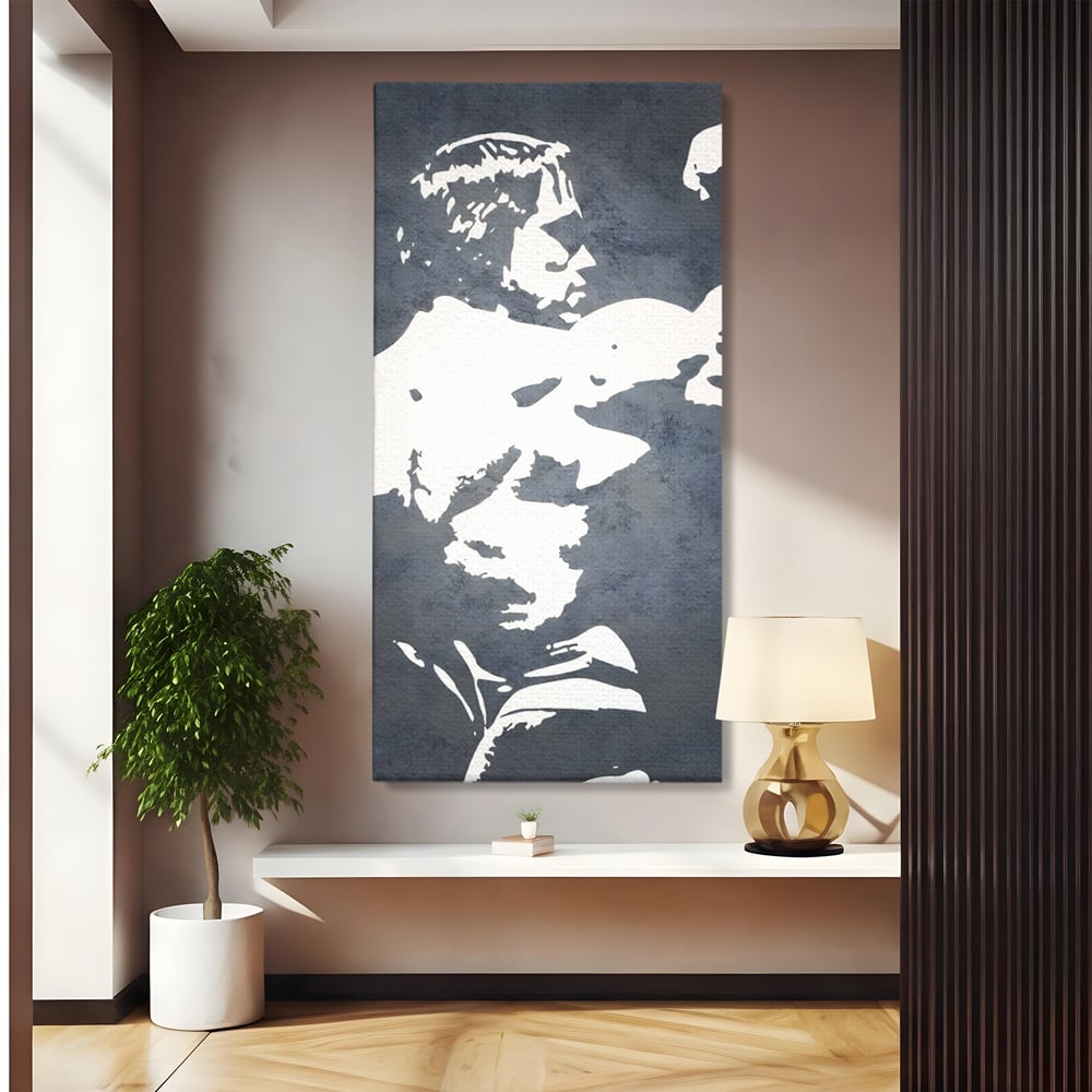 Tablou canvas cu tablou canvas cu portret stilizat, fara rama, pe sasiu de lemn